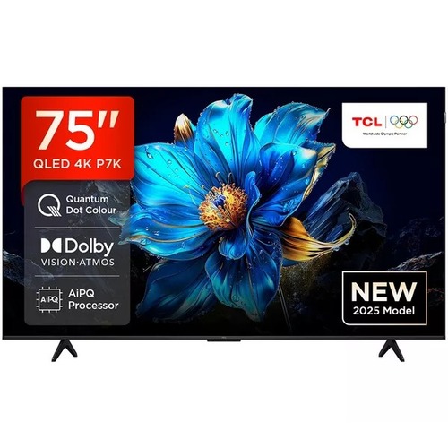 TCL189 cm (75 inch) QLED Ultra HD (4K) Smart Google TV with Dolby Vision- Atmos 35W | ONKYO 2.1ch with Subwoofer|Game Master(75P7K)2025 model